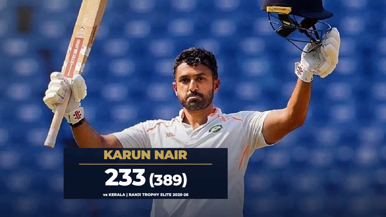 Karun Nair: ಭರ್ಜರಿ ದ್ವಿಶತಕ ಬಾರಿಸಿ ಬಿಸಿಸಿಐಗೆ ತಿರುಗೇಟು ನೀಡಿದ ಕರುಣ್ ನಾಯರ್ Karun Nair: ಭರ್ಜರಿ ದ್ವಿಶತಕ ಬಾರಿಸಿ ಬಿಸಿಸಿಐಗೆ ತಿರುಗೇಟು ನೀಡಿದ ಕರುಣ್ ನಾಯರ್