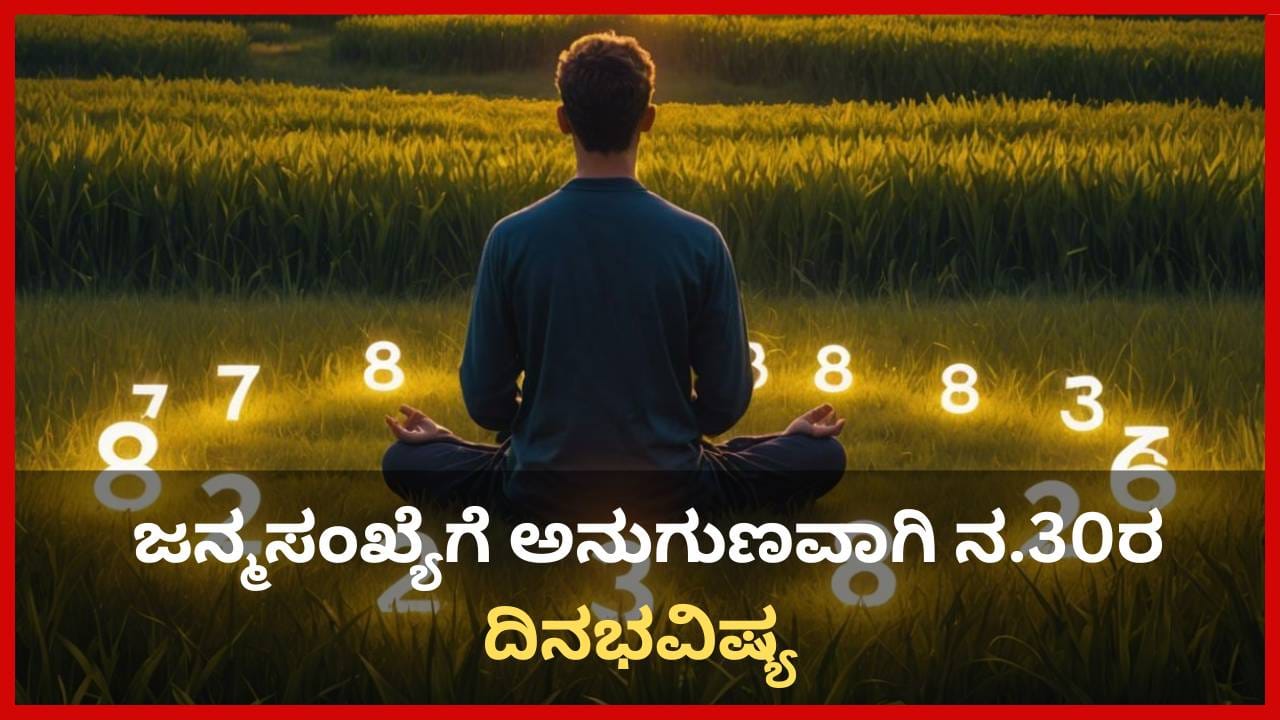 Numerology Prediction: ಸಂಖ್ಯಾಶಾಸ್ತ್ರ ಪ್ರಕಾರ ಜನ್ಮಸಂಖ್ಯೆಗೆ ಅನುಗುಣವಾಗಿ ನವೆಂಬರ್ 30ರ ದಿನಭವಿಷ್ಯ