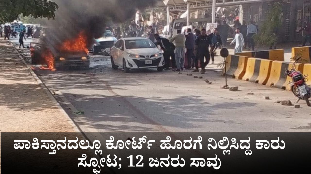 ಪಾಕಿಸ್ತಾನದಲ್ಲೂ ಕೋರ್ಟ್​ ಹೊರಗೆ ನಿಲ್ಲಿಸಿದ್ದ ಕಾರು ಸ್ಫೋಟ; 12 ಜನರು ಸಾವು