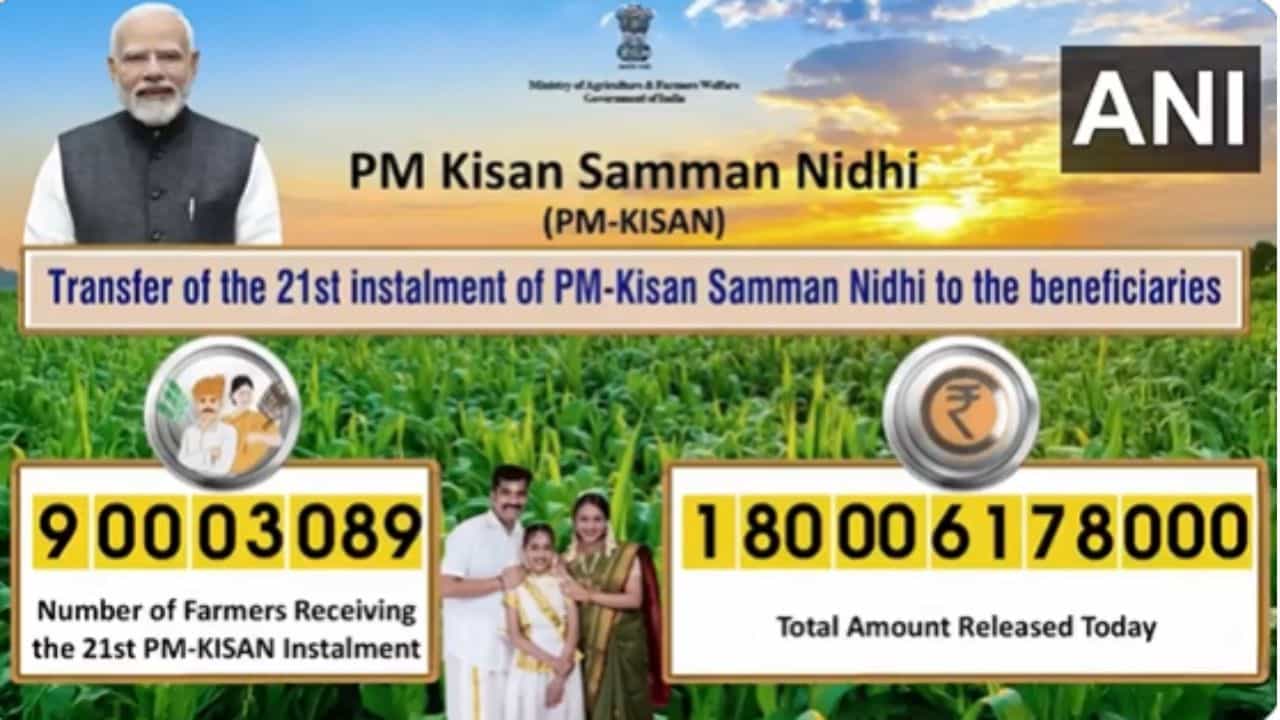 ಪಿಎಂ-ಕಿಸಾನ್ 21ನೇ ಕಂತು ಬಿಡುಗಡೆ ಮಾಡಿದ ಪ್ರಧಾನಿ ಮೋದಿ: 9 ಕೋಟಿ ರೈತರಿಗೆ ಒಟ್ಟು 18,000 ಕೋಟಿ ರೂ. ಹಣ ಸಂದಾಯ