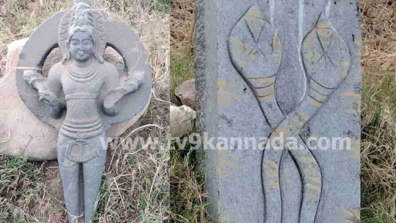 ಬಳ್ಳಾರಿ: ಸಿರುಗುಪ್ಪದ ಮುದ್ದೇನೂರು ಬಳಿ ಅಪರೂಪದ ಸೂರ್ಯ, ಬ್ರಹ್ಮ ವಿಗ್ರಹ ಪತ್ತೆ