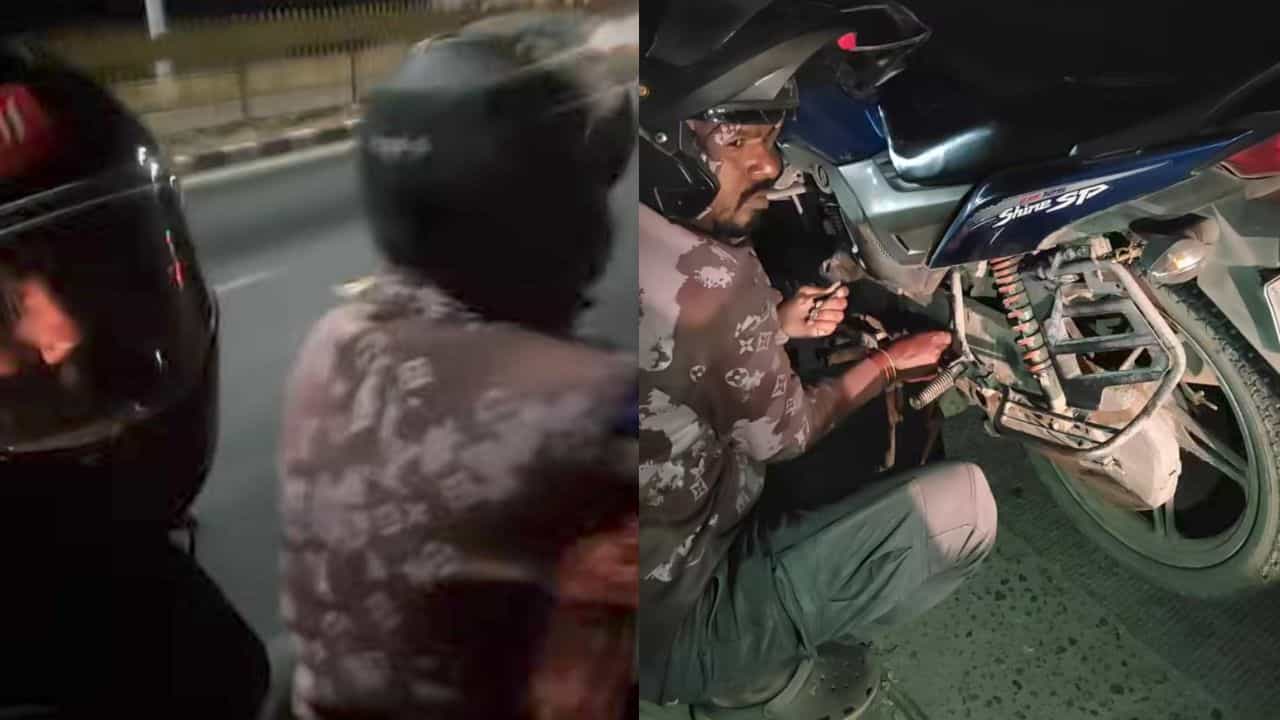 Video: ಕೈಕೊಟ್ಟ ಬೈಕ್ ರಿಪೇರಿ ಮಾಡಿ ಮಧ್ಯರಾತ್ರಿ ಮನೆಗೆ ತಲುಪಿಸಿದ ರ್ಯಾಪಿಡೊ ಚಾಲಕ; ಒಳ್ಳೆತನ ಮೆಚ್ಚಿದ ಬೆಂಗಳೂರಿನ ಮಹಿಳೆ Video: ಕೈಕೊಟ್ಟ ಬೈಕ್ ರಿಪೇರಿ ಮಾಡಿ ಮಧ್ಯರಾತ್ರಿ ಮನೆಗೆ ತಲುಪಿಸಿದ ರ್ಯಾಪಿಡೊ ಚಾಲಕ; ಒಳ್ಳೆತನ ಮೆಚ್ಚಿದ ಬೆಂಗಳೂರಿನ ಮಹಿಳೆ