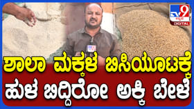 ಯಾದಗಿರಿ: ಶಾಲಾ ಮಕ್ಕಳ ಬಿಸಿಯೂಟಕ್ಕೆ ಹುಳ ಬಿದ್ದಿರೋ ಅಕ್ಕಿ ಬೇಳೆ