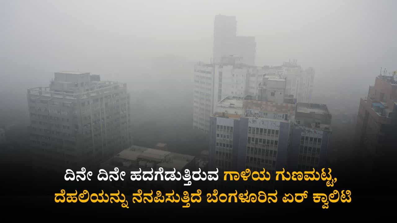 Bengaluru Air Quality: ದಿನೇ ದಿನೇ ಹದಗೆಡುತ್ತಿರುವ ಗಾಳಿಯ ಗುಣಮಟ್ಟ, ದೆಹಲಿಯನ್ನು ನೆನಪಿಸುತ್ತಿದೆ ಬೆಂಗಳೂರಿನ ಏರ್ ಕ್ವಾಲಿಟಿ Bengaluru Air Quality: ದಿನೇ ದಿನೇ ಹದಗೆಡುತ್ತಿರುವ ಗಾಳಿಯ ಗುಣಮಟ್ಟ, ದೆಹಲಿಯನ್ನು ನೆನಪಿಸುತ್ತಿದೆ ಬೆಂಗಳೂರಿನ ಏರ್ ಕ್ವಾಲಿಟಿ