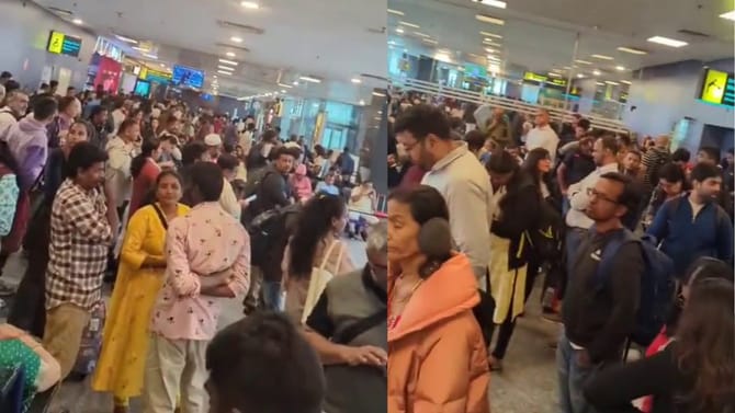 ಬೆಂಗಳೂರು ಏರ್​ಪೋರ್ಟ್: ಇಂಡಿಗೋ ವಿಮಾನ ಸಂಚಾರ ವ್ಯತ್ಯಯ, ಪ್ರಯಾಣಿಕರ ಪರದಾಟ