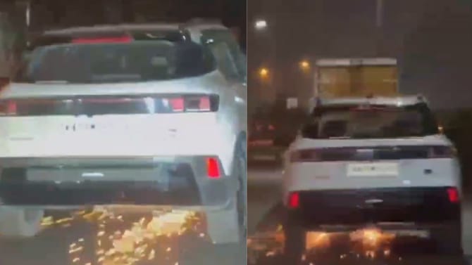 ಕುಡಿದ ಅಮಲಿನಲ್ಲಿ ಬುಲೆಟ್​​​ ಬೈಕ್​​ನ್ನು ಎಳೆದುಕೊಂಡು ಹೋದ ಕಾರು ಚಾಲಕ