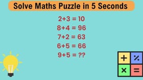 ಈ ಮ್ಯಾಥ್ಸ್‌ ಪಝಲ್ ಬಿಡಿಸಿ ನಿಖರ ಉತ್ತರ ಹೇಳಿ