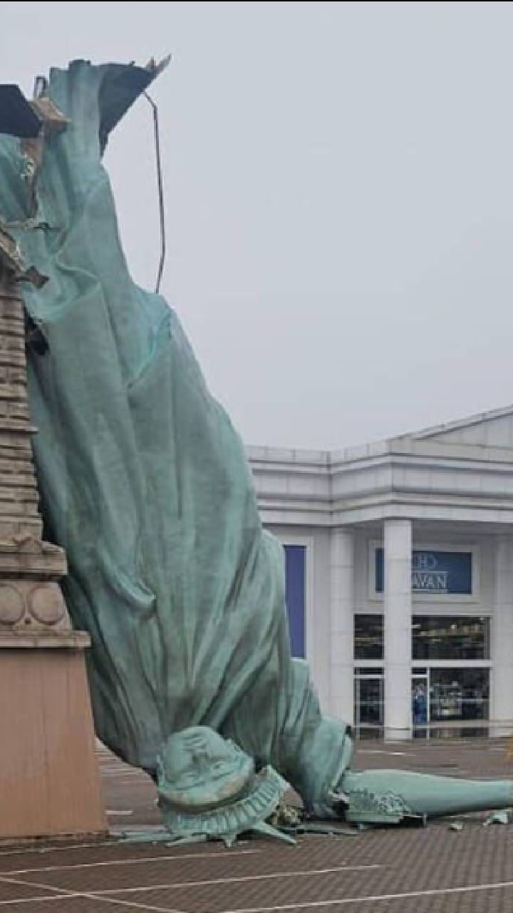 ಬಿರುಗಾಳಿಯಿಂದಾಗಿ ನೆಲಕ್ಕುರುಳಿದ ಬ್ರೆಜಿಲ್‌ನ ಸ್ವಾತಂತ್ರ್ಯ ಪ್ರತಿಮೆ; ವಿಡಿಯೋ ವೈರಲ್