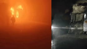ದೆಹಲಿ-ಆಗ್ರಾ ಎಕ್ಸ್​ಪ್ರೆಸ್​ವೇನಲ್ಲಿ ಹಲವು ಬಸ್​ಗಳಿಗೆ ಬೆಂಕಿ