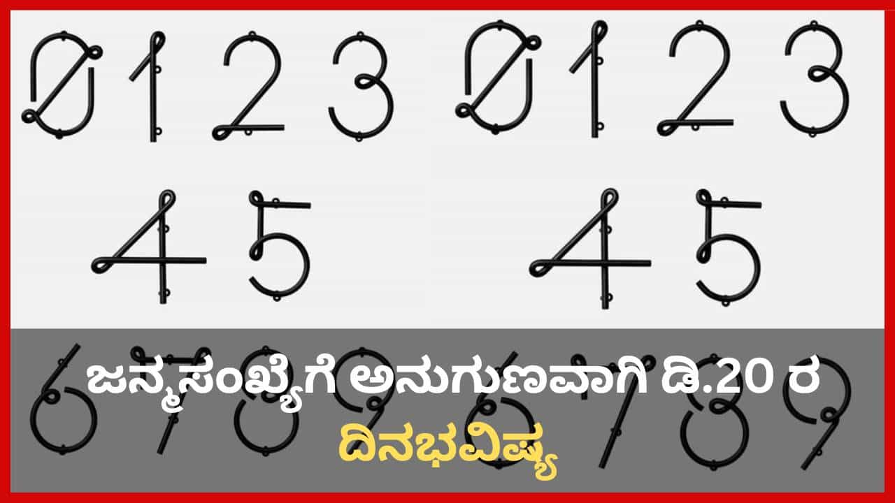 Numerology Prediction: ಸಂಖ್ಯಾಶಾಸ್ತ್ರ ಪ್ರಕಾರ ಜನ್ಮಸಂಖ್ಯೆಗೆ ಅನುಗುಣವಾಗಿ ಡಿಸೆಂಬರ್ 20ರ ದಿನಭವಿಷ್ಯ