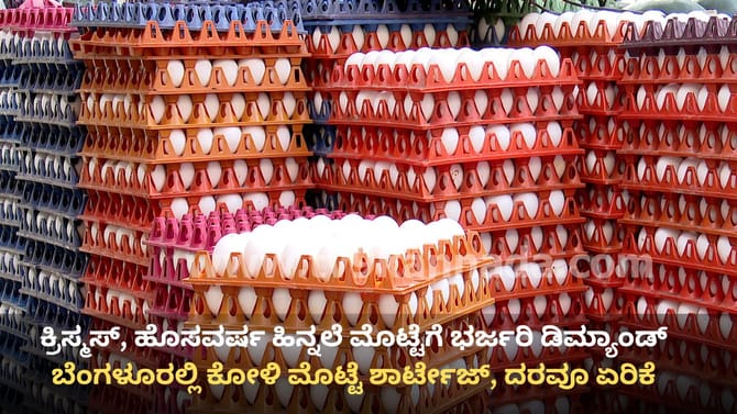 ಕ್ರಿಸ್ಮಸ್, ಹೊಸ ವರ್ಷ ಹಿನ್ನೆಲೆ ಬೆಂಗಳೂರಿನಲ್ಲಿ ಕೋಳಿ ಮೊಟ್ಟೆ ದರ ಏರಿಕೆ