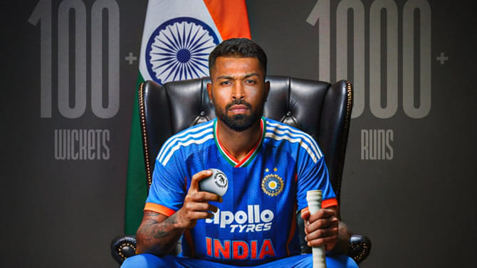 ಟಿ20 ಕ್ರಿಕೆಟ್‌ನಲ್ಲಿ ವಿಕೆಟ್​ಗಳ ಶತಕ ಪೂರೈಸಿದ ಹಾರ್ದಿಕ್ ಪಾಂಡ್ಯ