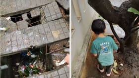 ಇಂದಿರಾನಗರದ ಪಾದಚಾರಿ ಮಾರ್ಗ ಅಪಾಯದಲ್ಲಿ