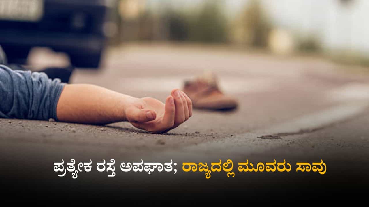 ಪ್ರತ್ಯೇಕ ರಸ್ತೆ ಅಪಘಾತ; ರಾಜ್ಯದಲ್ಲಿ ಮೂವರು ಸಾವು