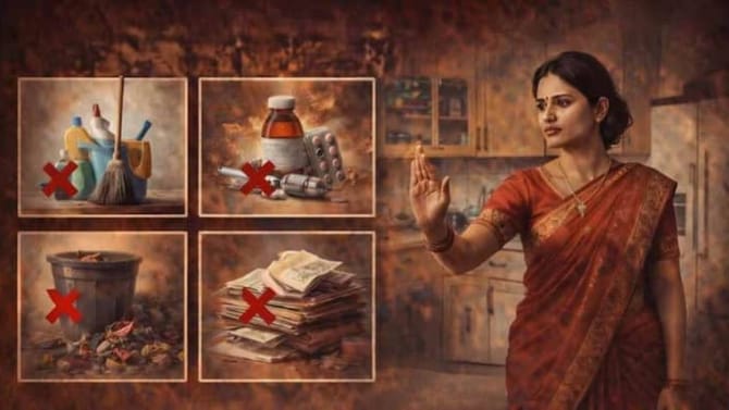 ಅಡುಗೆಮನೆಯಲ್ಲಿ ಈ ವಸ್ತು ಇಡಲೇಬೇಡಿ; ಆರ್ಥಿಕ ಸಂಕಷ್ಟ ತಪ್ಪಿದ್ದಲ್ಲ!