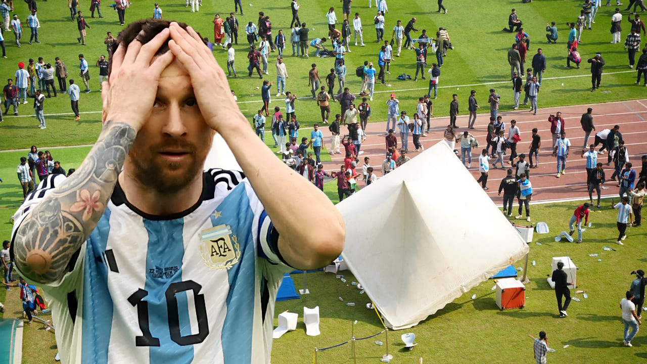 ಮೆಸ್ಸಿ ನೋಡಲು ಬಂದ ಅಭಿಮಾನಿಗಳಿಂದ ಕೊಲ್ಕತ್ತಾ ಸ್ಟೇಡಿಯಂನಲ್ಲಿ ದಾಂಧಲೆ ಮೆಸ್ಸಿ ನೋಡಲು ಬಂದ ಅಭಿಮಾನಿಗಳಿಂದ ಕೊಲ್ಕತ್ತಾ ಸ್ಟೇಡಿಯಂನಲ್ಲಿ ದಾಂಧಲೆ