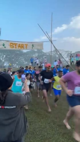 ಕೊಡಗಿನಲ್ಲಿ ಬರಿಗಾಲಿನ ಮ್ಯಾರಥಾನ್