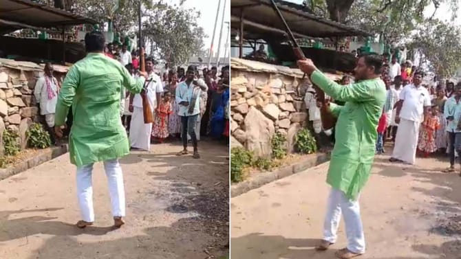 ಗ್ರಾಮ ಪಂಚಾಯ್ತಿ ಸದಸ್ಯನಿಂದ ಮದುವೆ ಮೆರವಣಿಗೆ ವೇಳೆ ಫೈರಿಂಗ್