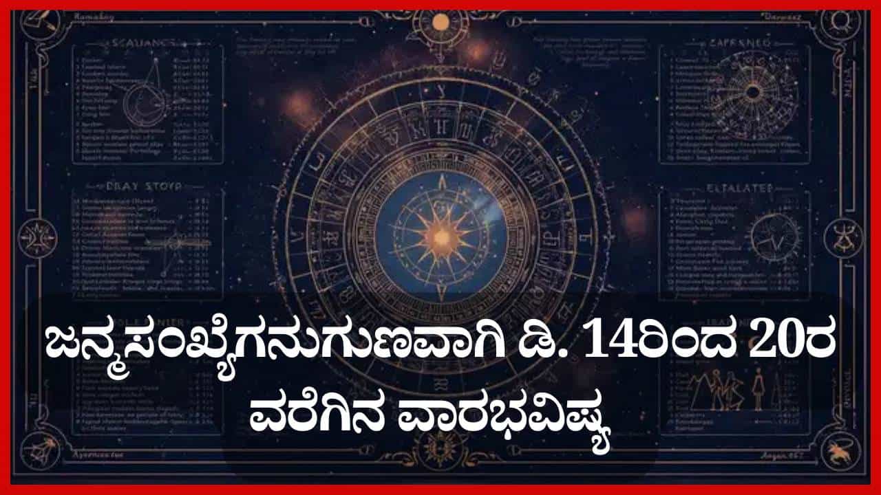 Numerology Prediction: ಸಂಖ್ಯಾಶಾಸ್ತ್ರ ಪ್ರಕಾರ ಜನ್ಮಸಂಖ್ಯೆಗೆ ಅನುಗುಣವಾಗಿ ಡಿಸೆಂಬರ್ 14ರಿಂದ 20ರ ವರೆಗಿನ ವಾರಭವಿಷ್ಯ Numerology Prediction: ಸಂಖ್ಯಾಶಾಸ್ತ್ರ ಪ್ರಕಾರ ಜನ್ಮಸಂಖ್ಯೆಗೆ ಅನುಗುಣವಾಗಿ ಡಿಸೆಂಬರ್ 14ರಿಂದ 20ರ ವರೆಗಿನ ವಾರಭವಿಷ್ಯ