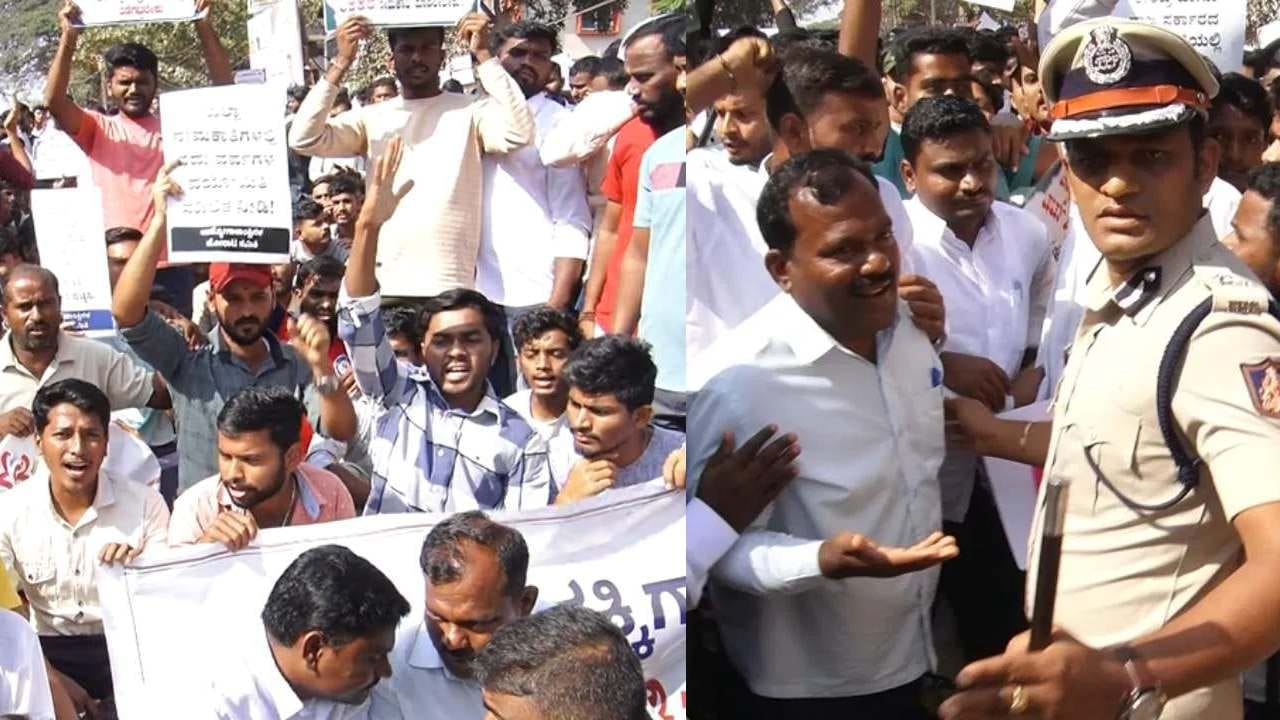 ನೇಮಕಾತಿಗೆ ಆಗ್ರಹಿಸಿ ಮತ್ತೆ ಸಿಡಿದೆದ್ದ ವಿದ್ಯಾರ್ಥಿಗಳು: ಪ್ರತಿಭಟನೆಗೆ ಅವಕಾಶ ನಿರಾಕರಿಸಿದ ಧಾರವಾಡ ಪೊಲೀಸ್ ನೇಮಕಾತಿಗೆ ಆಗ್ರಹಿಸಿ ಮತ್ತೆ ಸಿಡಿದೆದ್ದ ವಿದ್ಯಾರ್ಥಿಗಳು: ಪ್ರತಿಭಟನೆಗೆ ಅವಕಾಶ ನಿರಾಕರಿಸಿದ ಧಾರವಾಡ ಪೊಲೀಸ್