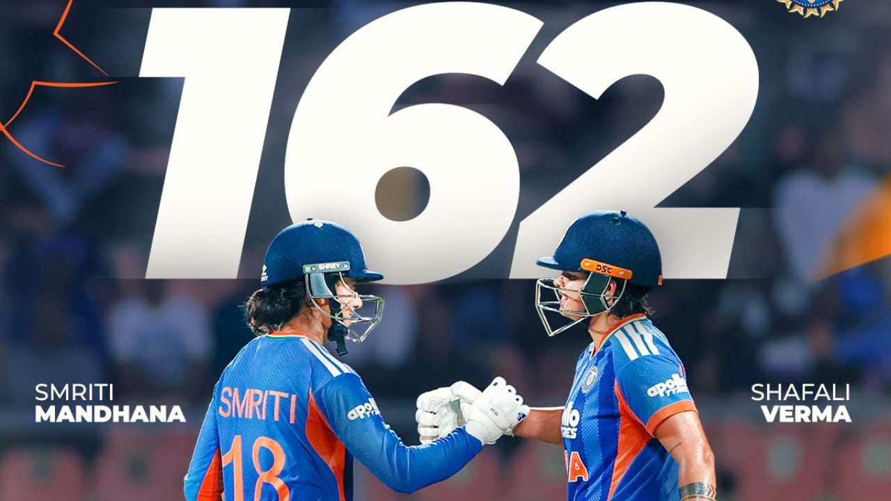 ಈ ಪಂದ್ಯದಲ್ಲಿ ಆರಂಭದಿಂದಲೂ ಅಬ್ಬರಿಸಿದ ಸ್ಮೃತಿ ಮಂಧಾನ ಹಾಗೂ ಶಫಾಲಿ ವರ್ಮಾ ಮೊದಲ ವಿಕೆಟ್ಗೆ ದಾಖಲೆಯ 162 ರನ್ಗಳ ಜೊತೆಯಾಟ ಕಟ್ಟಿದರು. ಇದು ಅಂತರರಾಷ್ಟ್ರೀಯ ಟಿ20 ಕ್ರಿಕೆಟ್ನಲ್ಲಿ ಭಾರತದ ಆರಂಭಿಕ ಜೋಡಿ ಮೊದಲ ವಿಕೆಟ್ಗೆ ಕಲೆಹಾಕಿದ ಅತ್ಯಧಿಕ ರನ್ಗಳ ಜೊತೆಯಾಟ ಎಂಬ ದಾಖಲೆಯನ್ನು ಬರೆಯಿತು.