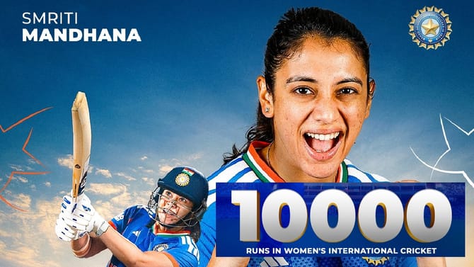 10000 ರನ್ ಪೂರ್ಣ; ಈ ಸಾಧನೆ ಮಾಡಿದ ಭಾರತದ 2ನೇ ಆಟಗಾರ್ತಿ ಸ್ಮೃತಿ