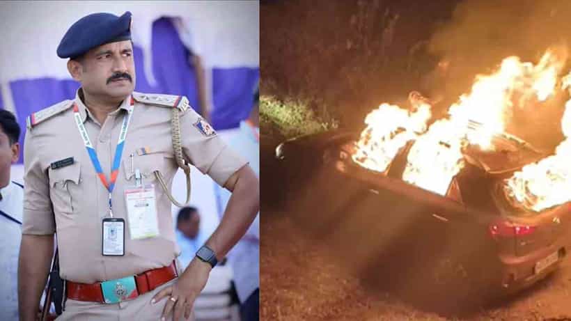 ಡಿವೈಡರ್ಗೆ ಡಿಕ್ಕಿಯಾಗಿ ನಡುರಸ್ತೆಯಲ್ಲೇ ಹೊತ್ತಿ ಉರಿದ ಕಾರು: ಲೋಕಾಯುಕ್ತ ಇನ್ಸ್ಪೆಕ್ಟರ್ ಸಜೀವ ದಹನ