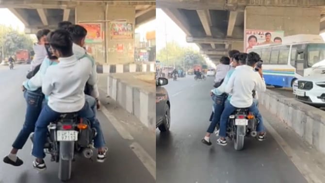 ಒಂದೇ ಬೈಕ್‌ನಲ್ಲಿ 5 ಜನ ಸವಾರಿ! 31 ಸಾವಿರ ರೂ. ದಂಡ