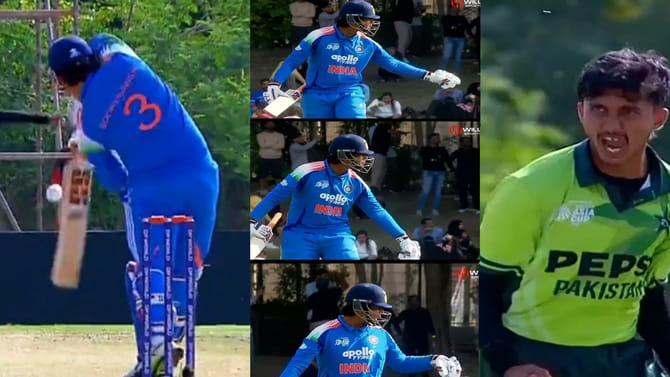 ಪಿಚ್ ಮಧ್ಯದಲ್ಲೇ ಪಾಕ್ ವೇಗಿಗೆ ವಾರ್ನಿಂಗ್ ಕೊಟ್ಟ ವೈಭವ್; ವಿಡಿಯೋ