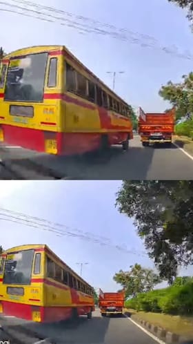 ಹೆದ್ದಾರಿಯಲ್ಲಿ ಏಕಾಏಕಿ ನಿಯಂತ್ರಣ ತಪ್ಪಿದ ಲಾರಿ; ಮುಂದೇನಾಯಿತು ನೋಡಿ