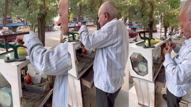 76 ರ ಹರೆಯದಲ್ಲೂ ವಾಚ್ ರಿಪೇರಿ ಮಾಡಿ ಜೀವನ ಸಾಗಿಸುತ್ತಿರುವ ವ್ಯಕ್ತಿ