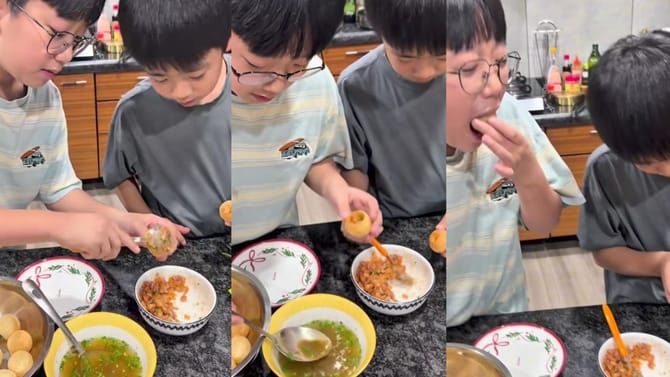 ಬಾಯಿ ಚಪ್ಪರಿಸಿಕೊಂಡು ಪಾನಿ ಪುರಿ ಸವಿದ ಕೊರಿಯನ್ ಪುಟಾಣಿಗಳು