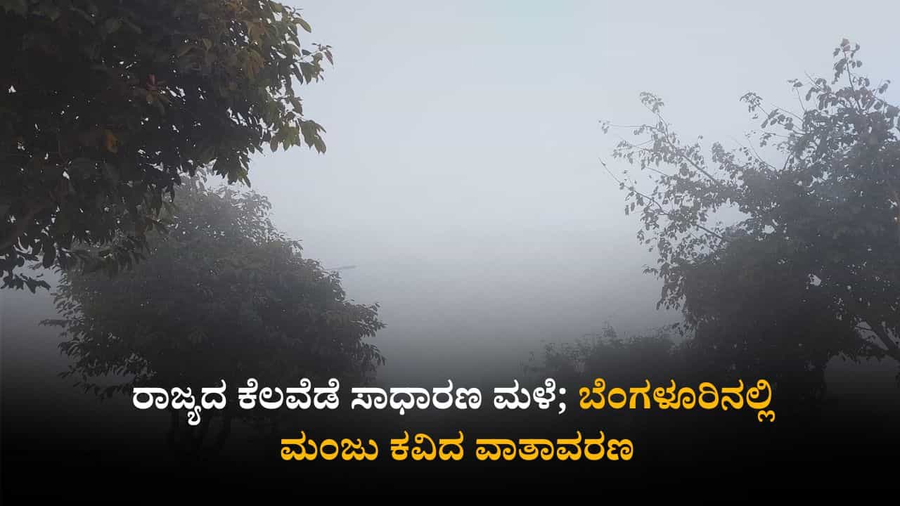 ಕರ್ನಾಟಕ ಹವಾಮಾನ ವರದಿ: ರಾಜ್ಯದ ಕೆಲವೆಡೆ ಸಾಧಾರಣ ಮಳೆ; ಬೆಂಗಳೂರಿನಲ್ಲಿ ಮಂಜು ಕವಿದ ವಾತಾವರಣ ಕರ್ನಾಟಕ ಹವಾಮಾನ ವರದಿ: ರಾಜ್ಯದ ಕೆಲವೆಡೆ ಸಾಧಾರಣ ಮಳೆ; ಬೆಂಗಳೂರಿನಲ್ಲಿ ಮಂಜು ಕವಿದ ವಾತಾವರಣ