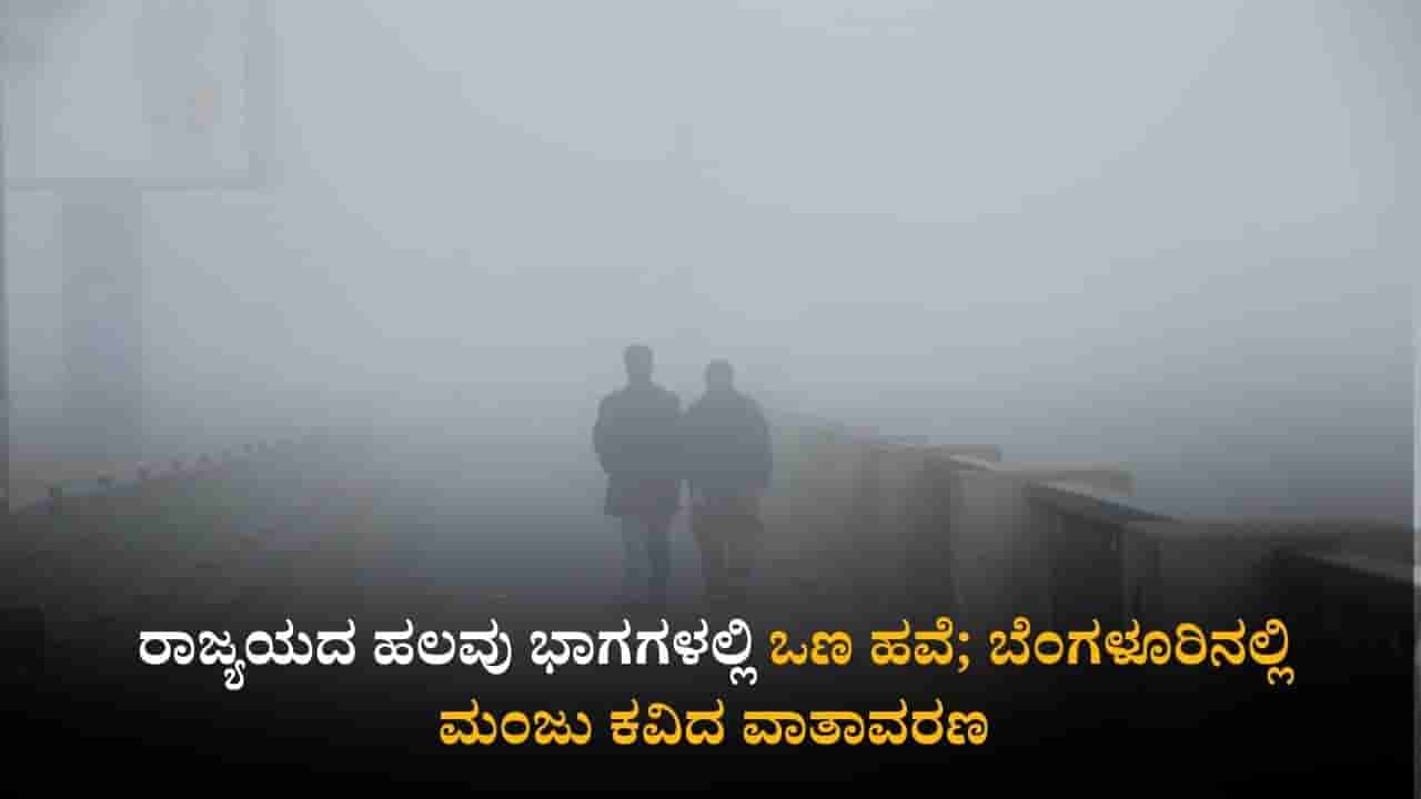 ಕರ್ನಾಟಕ ಹವಾಮಾನ ವರದಿ: ರಾಜ್ಯಯದ ಹಲವು ಭಾಗಗಳಲ್ಲಿ ಒಣ ಹವೆ; ಬೆಂಗಳೂರಿನಲ್ಲಿ ಮಂಜು ಕವಿದ ವಾತಾವರಣ