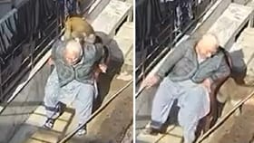 ಮನೆಯ ಎದುರು ಕುರ್ಚಿ ಮೇಲೆ ಕುಳಿತಿದ್ಧ ವೃದ್ಧೆ ಮೇಲೆ ಕೋತಿಗಳ ದಾಳಿ