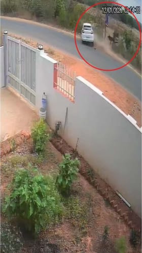 ಭೀಕರ ಅಪಘಾತ: 10 ಅಡಿ ಮೇಲಕ್ಕೆ ಹಾರಿ ಬಿದ್ದ ಬೈಕ್ ಸವಾರ