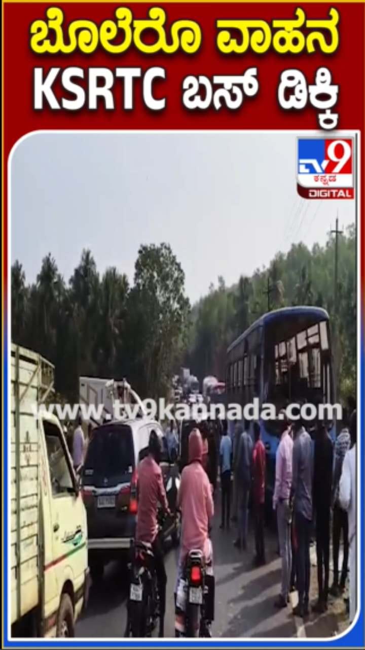 ಬಸ್​, ಬೊಲೆರೊ ಡಿಕ್ಕಿ: 8 ಜನರಿಗೆ ಗಾಯ