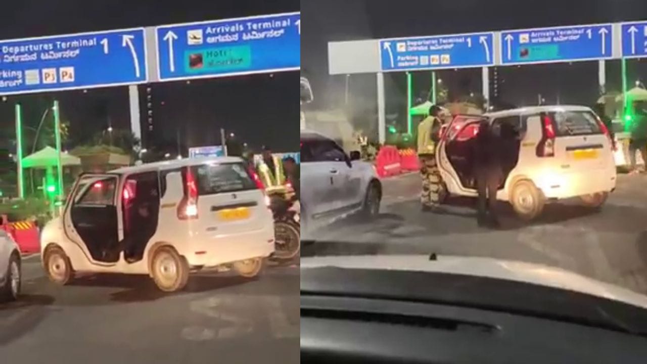 ಬೆಂಗಳೂರು ಏರ್ಪೋರ್ಟ್ ಚೆಕಿಂಗ್ ಪಾಯಿಂಟ್ ಬಳಿಯೇ ರೋಡ್ರೇಜ್: ಸಿನಿಮೀಯ ರೀತಿಯಲ್ಲಿ ಕಾರು ಚೇಸ್ ಮಾಡಿ ಬೈಕ್ ಸವಾರನ ಕಿರಿಕ್ ಬೆಂಗಳೂರು ಏರ್ಪೋರ್ಟ್ ಚೆಕಿಂಗ್ ಪಾಯಿಂಟ್ ಬಳಿಯೇ ರೋಡ್ರೇಜ್: ಸಿನಿಮೀಯ ರೀತಿಯಲ್ಲಿ ಕಾರು ಚೇಸ್ ಮಾಡಿ ಬೈಕ್ ಸವಾರನ ಕಿರಿಕ್