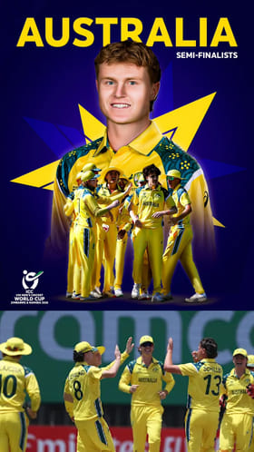 U19 ವಿಶ್ವಕಪ್​ನಲ್ಲಿ ಸೆಮಿಫೈನಲ್​ಗೇರಿದ ಆಸ್ಟ್ರೇಲಿಯಾ