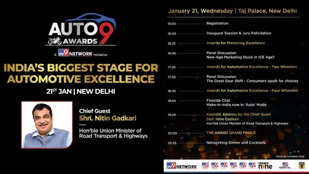 Auto9 Awards 2026: Nitin Gadkari to be Chief Guest at TV9 Network’s Biggest Celebration of Automotive Excellence