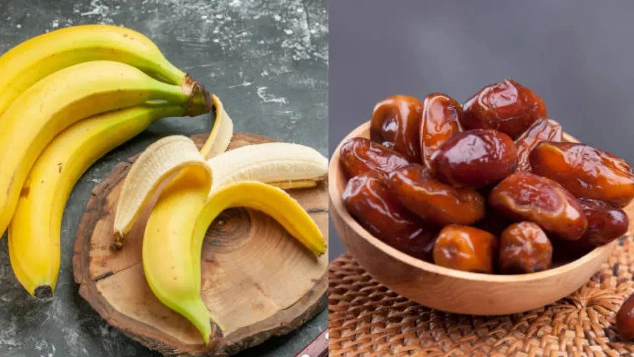 ಬಾಳೆಹಣ್ಣು vs ಖರ್ಜೂರ: ಆಯಾಸ ಕಡಿಮೆ ಮಾಡಿ ತ್ವರಿತ ಶಕ್ತಿ ಪಡೆಯಲು ಇವೆರಡರಲ್ಲಿ ಯಾವುದು ಒಳ್ಳೆಯದು? ಬಾಳೆಹಣ್ಣು vs ಖರ್ಜೂರ: ಆಯಾಸ ಕಡಿಮೆ ಮಾಡಿ ತ್ವರಿತ ಶಕ್ತಿ ಪಡೆಯಲು ಇವೆರಡರಲ್ಲಿ ಯಾವುದು ಒಳ್ಳೆಯದು?