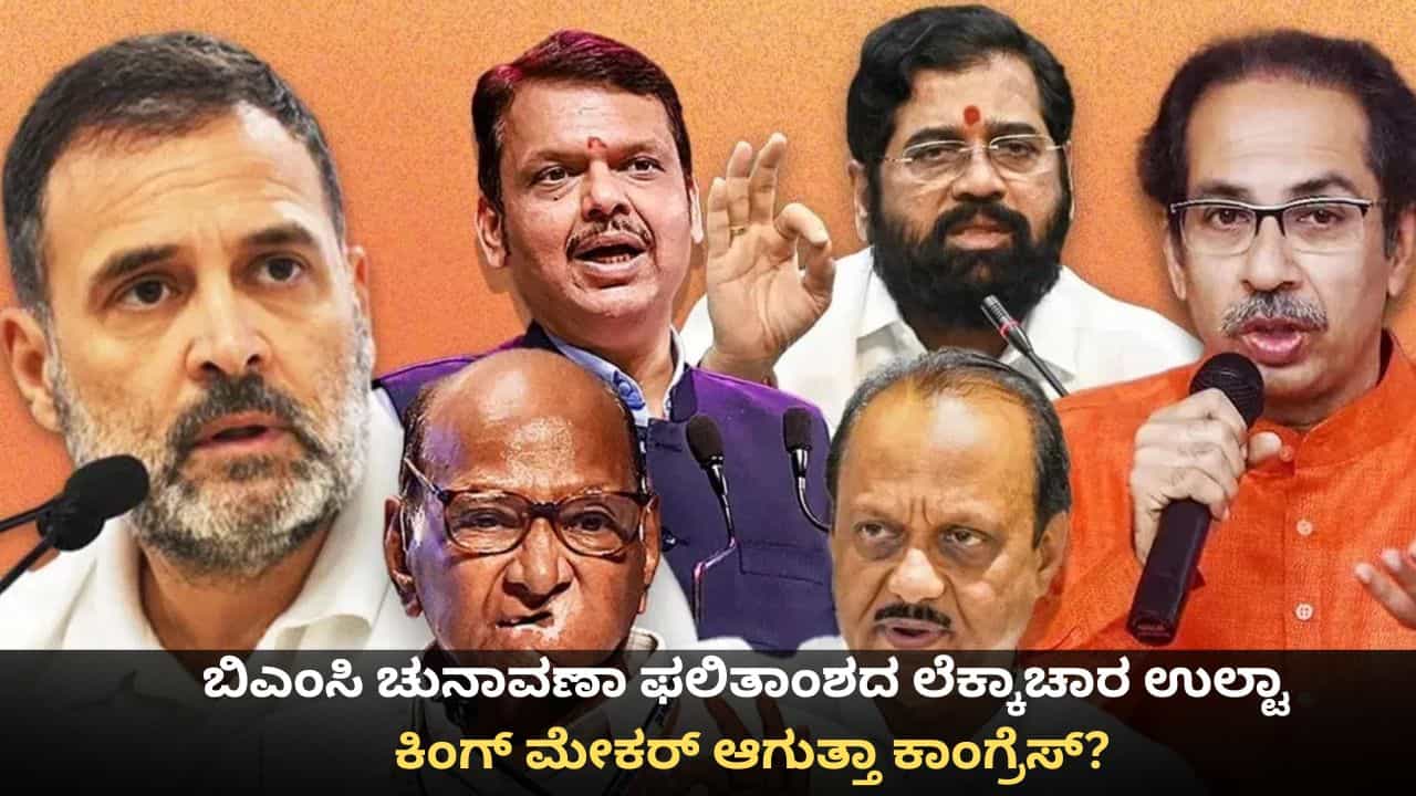 ಬಿಎಂಸಿ ಚುನಾವಣಾ ಫಲಿತಾಂಶದ ಲೆಕ್ಕಾಚಾರ ಉಲ್ಟಾ; ಕಿಂಗ್ ಮೇಕರ್ ಆಗುತ್ತಾ ಕಾಂಗ್ರೆಸ್? ಬಿಎಂಸಿ ಚುನಾವಣಾ ಫಲಿತಾಂಶದ ಲೆಕ್ಕಾಚಾರ ಉಲ್ಟಾ; ಕಿಂಗ್ ಮೇಕರ್ ಆಗುತ್ತಾ ಕಾಂಗ್ರೆಸ್?