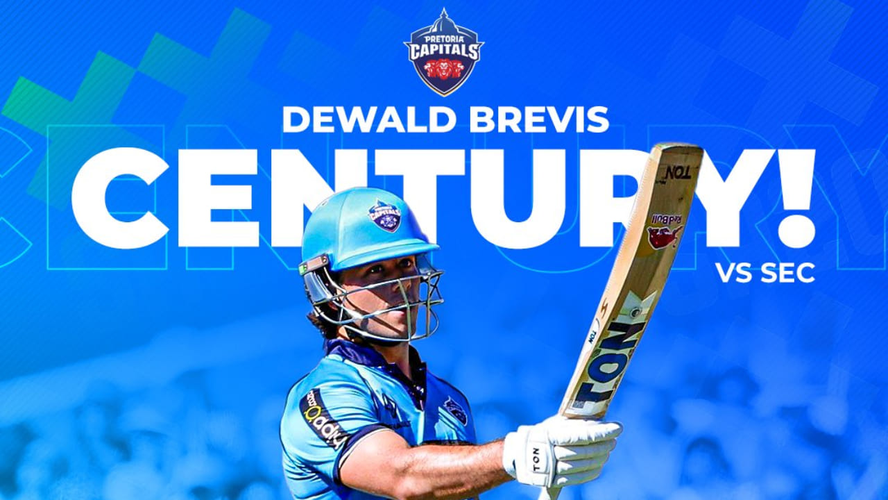 ನ್ಯೂಲ್ಯಾಂಡ್ಸ್ ಕ್ರಿಕೆಟ್ ಮೈದಾನದಲ್ಲಿ SA20 ಲೀಗ್‌ ಫೈನಲ್ ಪಂದ್ಯ ಪ್ರಿಟೋರಿಯಾ ಕ್ಯಾಪಿಟಲ್ಸ್ ಹಾಗೂ ಸನ್‌ರೈಸರ್ಸ್ ಈಸ್ಟರ್ನ್ ಕೇಪ್ ತಂಡಗಳು ಮುಖಾಮುಖಿಯಾಗಿವೆ. ಈ ಪಂದ್ಯದಲ್ಲಿ ಮೊದಲು ಬ್ಯಾಟಿಂಗ್‌ ಮಾಡಿದ ಪ್ರಿಟೋರಿಯಾ ಕ್ಯಾಪಿಟಲ್ಸ್ ತಂಡ 158 ರನ್​ ಕಲೆಹಾಕಿದೆ. ತಂಡ ಸ್ಪರ್ಧಾತ್ಮಕ ಮೊತ್ತ ಕಲೆಹಾಕುವಲ್ಲಿ ಪ್ರಮುಖ ಪಾತ್ರವಹಿಸಿದ ಡೆವಾಲ್ಡ್ ಬ್ರೆವಿಸ್ ಸ್ಫೋಟಕ ಶತಕ ಸಿಡಿಸಿ ಮಿಂಚಿದರು.