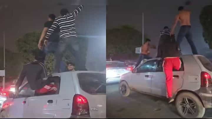Video: ಶರ್ಟ್ ಬಿಚ್ಚಿ, ಕಾರಿನ ಮೇಲೆ ಡ್ಯಾನ್ಸ್ ಮಾಡಿದ ಯುವಕರು, ಬಿತ್ತು 67 ಸಾವಿರ ರೂ. ದಂಡ Video: ಶರ್ಟ್ ಬಿಚ್ಚಿ, ಕಾರಿನ ಮೇಲೆ ಡ್ಯಾನ್ಸ್ ಮಾಡಿದ ಯುವಕರು, ಬಿತ್ತು 67 ಸಾವಿರ ರೂ. ದಂಡ