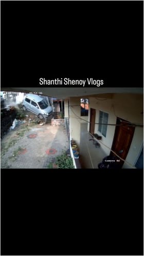 ಕಂಪೌಂಡ್ ಹಾರಿ ಮನೆ ಅಂಗಳಕ್ಕೆ ಬಿದ್ದ ಕಾರು!