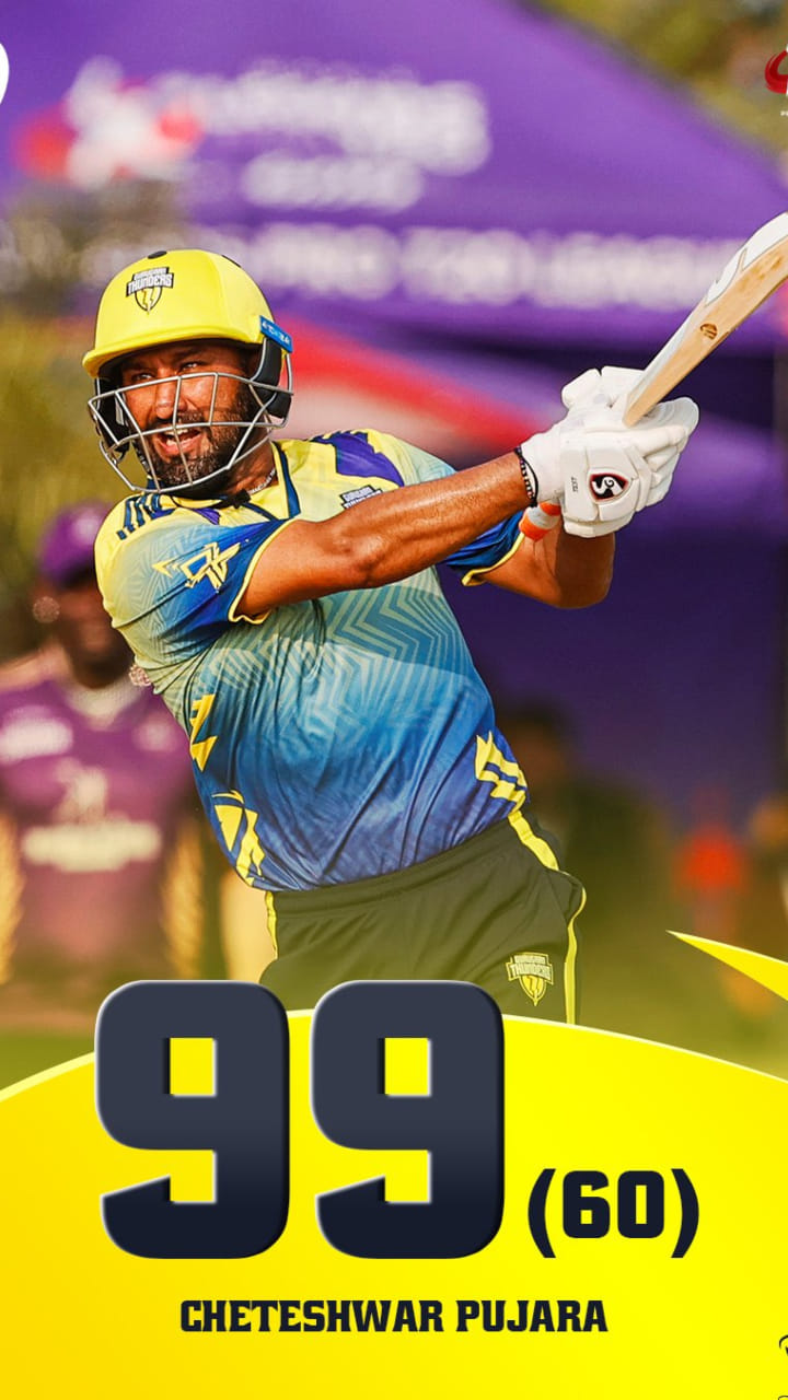 ಟಿ20 ಪಂದ್ಯದಲ್ಲಿ 99 ರನ್ ಚಚ್ಚಿದ ಪೂಜಾರ