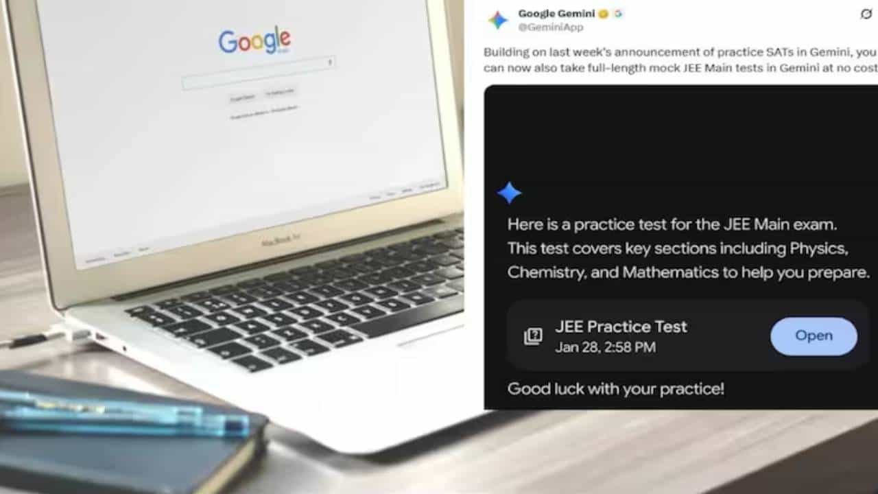 JEE Main 2026: ಜೆಇಇ ಆಕಾಂಕ್ಷಿಗಳಿಗೆ ಗೂಗಲ್‌ನಿಂದ ಗುಡ್​ ನ್ಯೂಸ್​​; ಉಚಿತ JEE Main ಅಣಕು ಪರೀಕ್ಷೆ ಆರಂಭ
