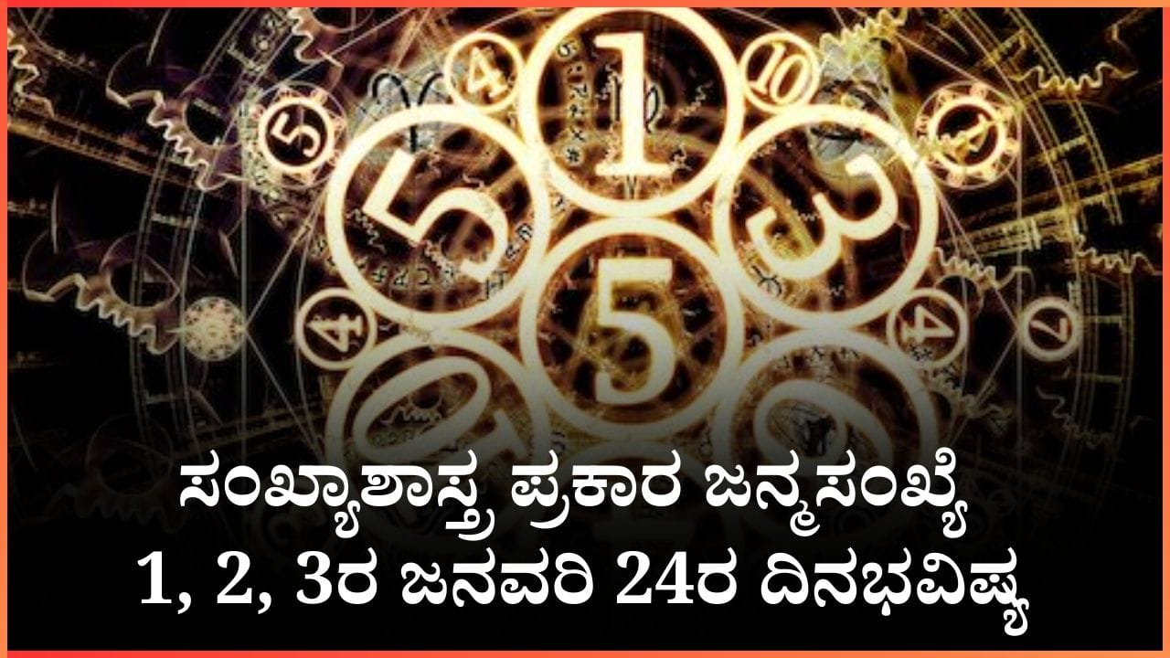 Numerology Prediction: ಸಂಖ್ಯಾಶಾಸ್ತ್ರ ಪ್ರಕಾರ ಜನ್ಮಸಂಖ್ಯೆ 1, 2, 3ರ ಜನವರಿ 24ರ ದಿನಭವಿಷ್ಯ Numerology Prediction: ಸಂಖ್ಯಾಶಾಸ್ತ್ರ ಪ್ರಕಾರ ಜನ್ಮಸಂಖ್ಯೆ 1, 2, 3ರ ಜನವರಿ 24ರ ದಿನಭವಿಷ್ಯ