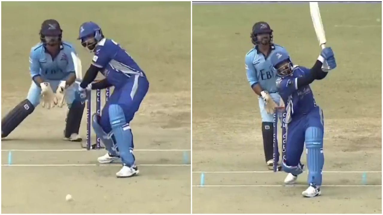 ರಾಕೆಟ್ ವೇಗ; ಸಿಸಿಎಲ್ನಲ್ಲಿ ಅದ್ಭುತ ಸಿಕ್ಸ್ ಹೊಡೆದ ಕಿಚ್ಚ ಸುದೀಪ್ ರಾಕೆಟ್ ವೇಗ; ಸಿಸಿಎಲ್ನಲ್ಲಿ ಅದ್ಭುತ ಸಿಕ್ಸ್ ಹೊಡೆದ ಕಿಚ್ಚ ಸುದೀಪ್