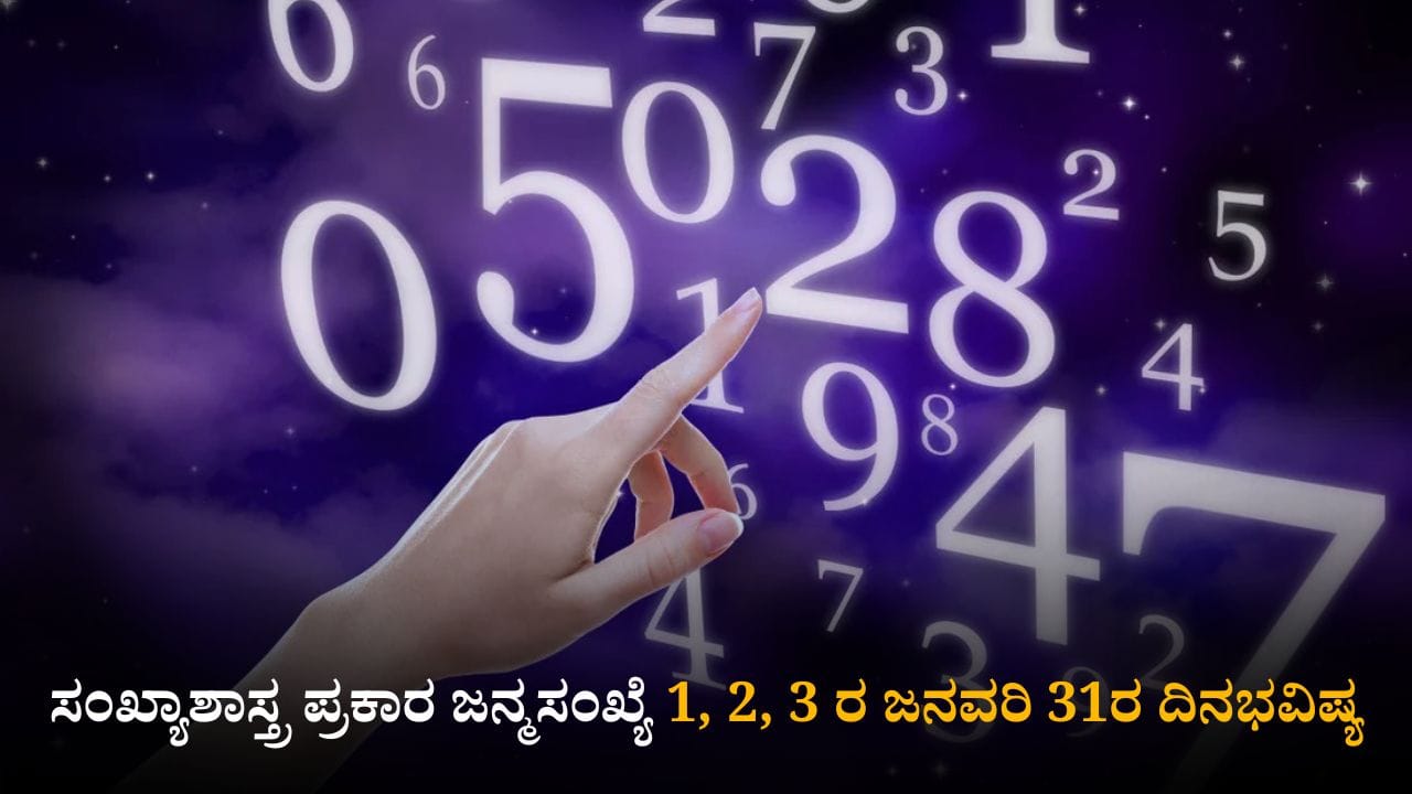 Numerology Prediction: ಸಂಖ್ಯಾಶಾಸ್ತ್ರ ಪ್ರಕಾರ ಜನ್ಮಸಂಖ್ಯೆ 1, 2, 3ರ ಜನವರಿ 31ರ ದಿನಭವಿಷ್ಯ Numerology Prediction: ಸಂಖ್ಯಾಶಾಸ್ತ್ರ ಪ್ರಕಾರ ಜನ್ಮಸಂಖ್ಯೆ 1, 2, 3ರ ಜನವರಿ 31ರ ದಿನಭವಿಷ್ಯ
